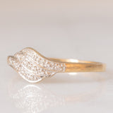 Anello vintage in oro giallo e bianco 9K con diamanti