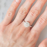 Anello a margherita vintage in platino con diamanti di taglio brillante (1.02ctw), anni ‘70/‘80