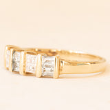 Veretta vintage in oro giallo e bianco 9K con acquamarine (0.32ctw ca.) e diamanti, anno 2001