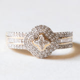 Anello vintage in oro giallo e bianco 14K con diamanti (0.51ctw ca.), anni ‘80