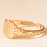 Anello da sigillo vintage in oro giallo 9K, anno 1992