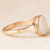 Anello vintage in oro giallo e bianco 9K con opale (1ct ca.), anni ‘70