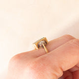 Trilogy vintage in oro giallo e bianco 18K con smeraldo (1.70ct ca.) e diamanti di taglio brillante (0.30ctw ca.), anno 1984