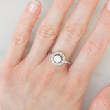 Anello “target” Art Déco in platino con diamanti (0.74ctw ca.), anni ‘20/‘30