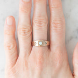 Trilogy gypsy antico in oro giallo 8K con opale e perline bianche, anni ‘10/‘20