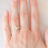 Anello a fiore in oro giallo 18K con diamanti di taglio brillante (1ctw), anni ‘70/‘80