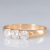 Trilogy vintage in oro giallo 14K con diamanti di taglio brillante (0.60ctw ca.), anni ‘70
