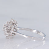 Anello a fiocco di neve in oro bianco 14K con diamanti (0.36ctw ca.), anni ‘70