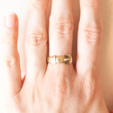 Anello Vittoriano a forma di cintura con fibbia in oro giallo 9K, anno 1855-1856