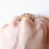 Anello moderno in oro giallo 9K con tanzaniti (1ctw ca.)