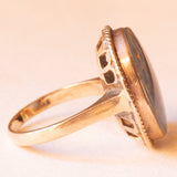Anello vintage in oro giallo 14K con opale triplet, anni ‘60