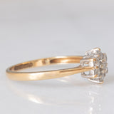 Anello a margherita vintage in oro giallo 9K con diamanti di taglio brillante (0.33ctw ca.), anni ‘80