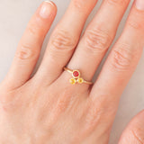 Trilogy astrattato in oro giallo 8K con topazi colorati (0.30ctw ca.), anni ‘70/‘80