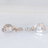 Orecchini vintage in oro bianco 18K con diamanti (0.40ctw), anni ‘80