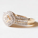 Anello vintage in oro giallo e bianco 14K con diamanti (0.51ctw ca.), anni ‘80