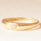 Solitario gypsy in oro giallo e bianco 18K con diamante, anni ‘60