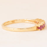 Veretta vintage in oro giallo 18K con rubini sintetici (0.35ctw ca.), anni ‘60/‘70