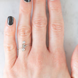 Anello Art Nouveau in oro giallo e bianco 14K con diamanti (0.12ctw ca.), anni ‘20