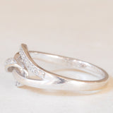 Anello vintage a nodo in oro bianco 9K con diamanti (0.06ctw ca.), anni ‘90