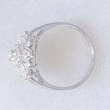 Anello a fiore vintage in platino con diamanti (0.55ctw), anni ‘80
