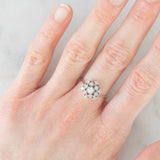 Anello a fiocco di neve in oro bianco 14K con diamanti (0.36ctw ca.), anni ‘70