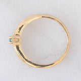 Solitario in oro giallo 9K con diamante blu trattato (0.07ct)