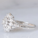 Anello a fiore in platino con diamanti di taglio brillante (0.50ctw), anni ‘60/‘70