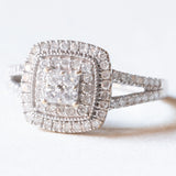 Anello vintage in oro bianco 9K con diamanti (0.50ctw ca.), anni ‘80/‘90