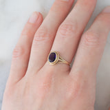Anello da cocktail vintage in oro giallo 9K con ametista (1ct ca.), anno 1991