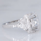 Solitario Art Déco in platino con diamanti, anni ‘30