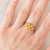 Anello vintage in oro giallo 9K con sfeni (1.52ctw)