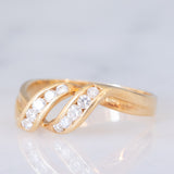 Anello vintage in oro giallo 18K con diamanti (0.20ctw ca.), anni ‘70