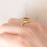Anello da cocktail vintage in oro giallo 14K con quarzo citrino (1.80ct ca.), anni ‘40