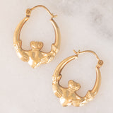 Orecchini Claddagh vintage in oro giallo 9K