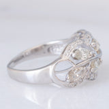 Anello “pianta con foglie” in platino con diamanti (1.50ctw), anni ‘90/anni ‘2000