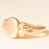 Anello vintage da sigillo in oro giallo 9K, anno 1974
