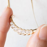 Collier moderno in oro giallo 8K e pietre bianche imitazioni di diamanti, anni ‘90