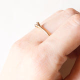 Solitario vintage in oro giallo 14K con diamante di taglio brillante (0.15ct ca.), anni ‘60/‘70