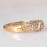 Anello a fascia vintage in oro giallo 9K con diamanti (0.18ctw ca.)