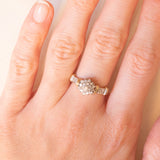 Anello vintage in oro giallo e bianco 9K con diamanti (0.40ctw ca.), anno 1994