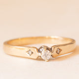 Trilogy vintage in oro giallo 9K e diamanti (0.08ctw ca.), anno 1977