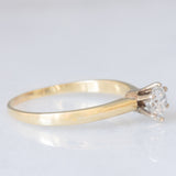 Solitario vintage in oro giallo 14K con diamante di taglio brillante (0.53ct ca.), anni ‘80/‘90