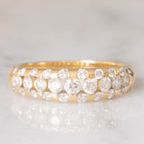 Anello a fascia vintage in oro giallo 14K con diamanti di taglio brillante (0.82ctw ca.), anni ‘80