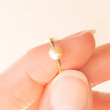 Collana vintage in oro giallo 9K con perle bianche, anni ‘40/‘50