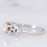 Solitario antico in oro bianco 18K con diamante di taglio rosa coroné (0.60ct ca.), anni ‘20/‘30