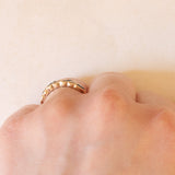 Anello vintage in oro giallo 9K con zaffiri (0.32ctw ca.) e diamanti (0.06ctw ca.), anno 1994