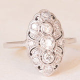 Anello Art Déco in oro bianco 14K con diamanti di taglio vecchia Europa (0.45ctw ca.), anni ‘20