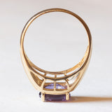 Anello a fascia vintage in oro giallo 9K con ametista (2.20ct ca.), anni ‘60/‘70