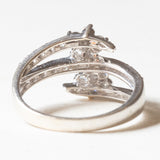 Anello vintage in oro bianco 18K con diamanti di taglio brillante (0.57ctw ca.), anni ‘90