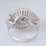 Anello ballerina vintage in oro bianco 18K con diamanti (1ctw ca.), anni ‘80
